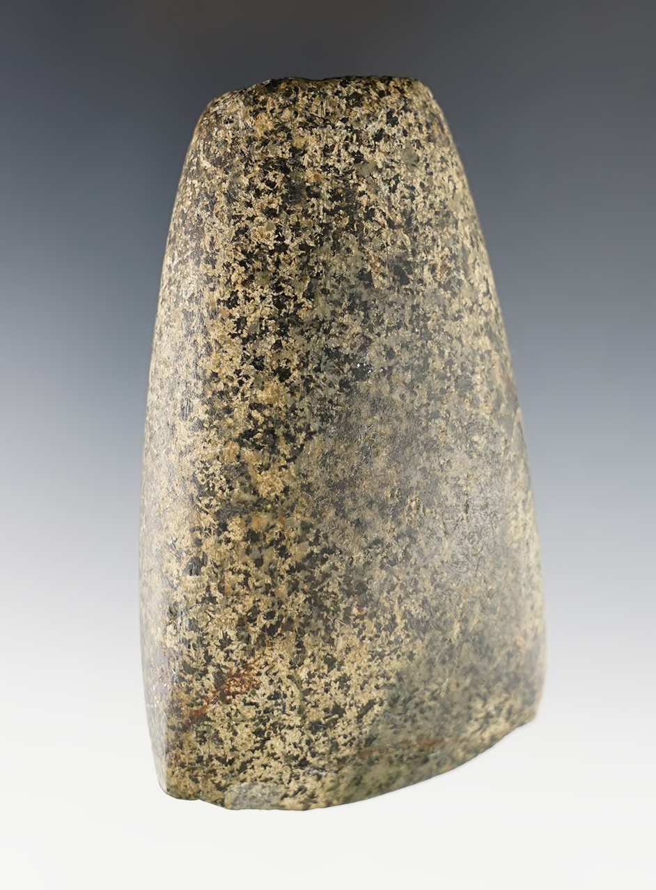 Well patinated and nicely made 3 7/8" Granite Celt found in Erie Co., Pennsylvania.