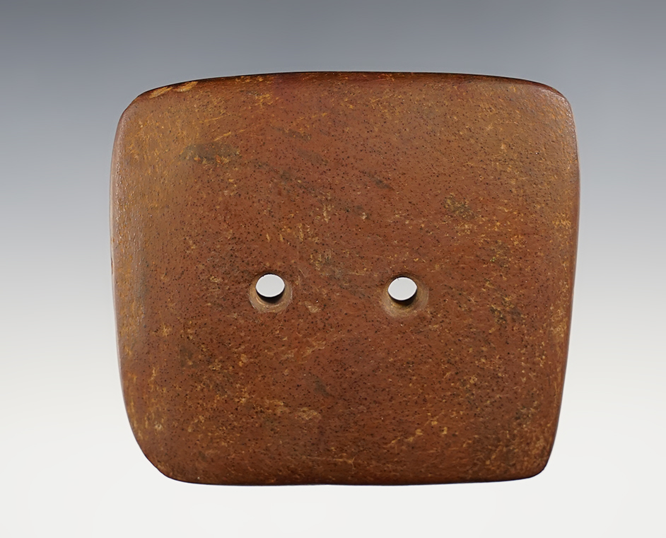 Well made 3 3/16" wide x 2 15/16" tall Gorget found in the southern U.S. 