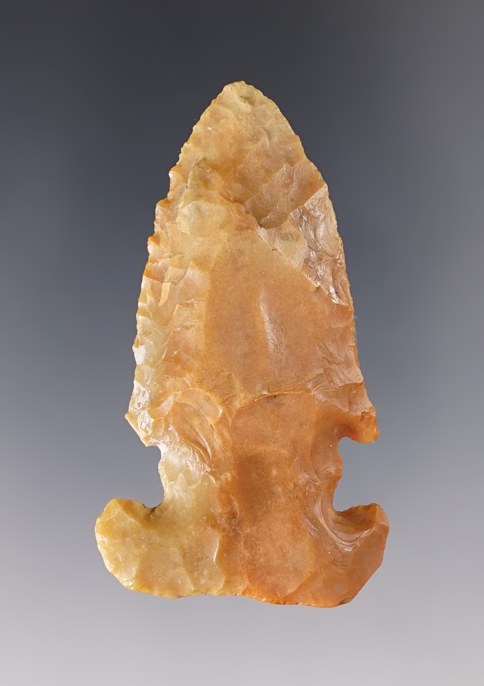 Nice! 2 3/8" Archaic Thebes E-Notch Bevel made from beautiful Carter Cave Flint. Found in Kentucky.