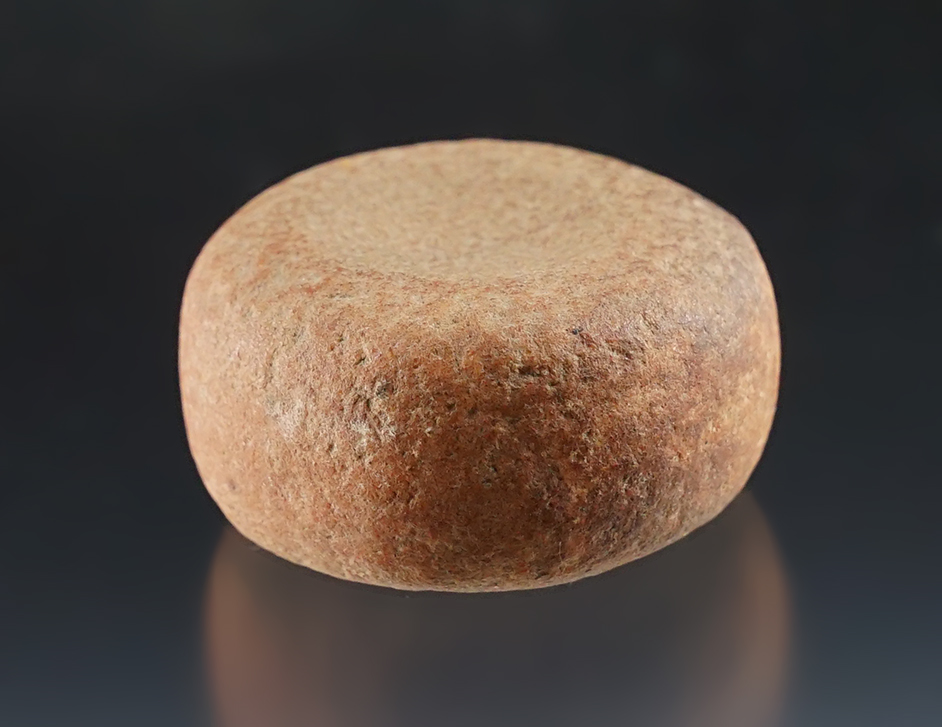 1 7/8" well styled double-cupped Quartz miniature discoidal recovered in Ohio.