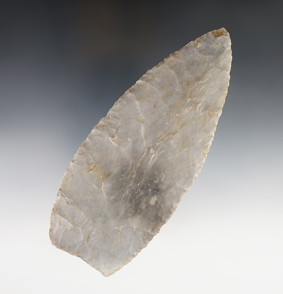 Large and well made 5 7/8" Kinney Knife - Edwards Plateau Chert. Central Texas.  Stermer COA. 