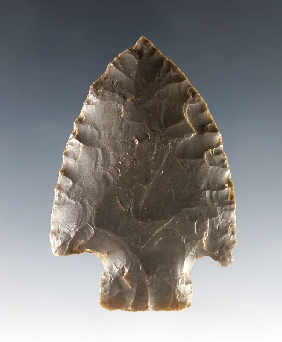 2 7/16" Tennessee Cornernotch made from patinated Hornstone.