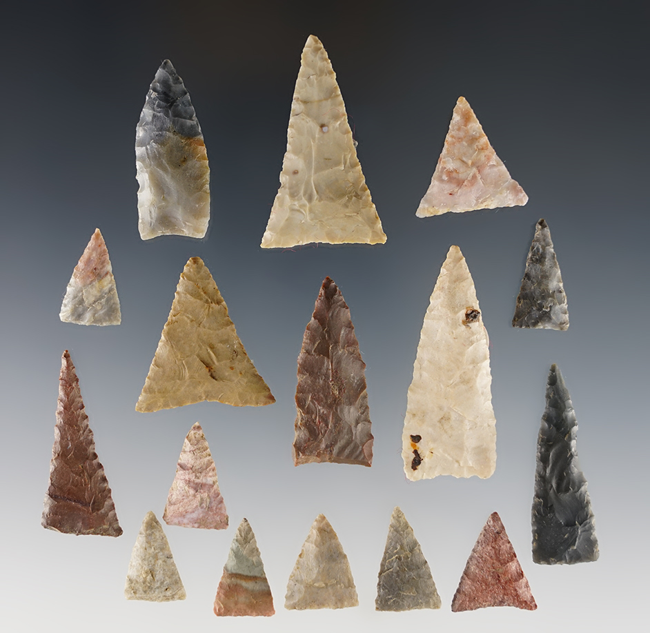 Set of 16 Triangle points in good condition. Found in the Kentucky/Tennessee area. 