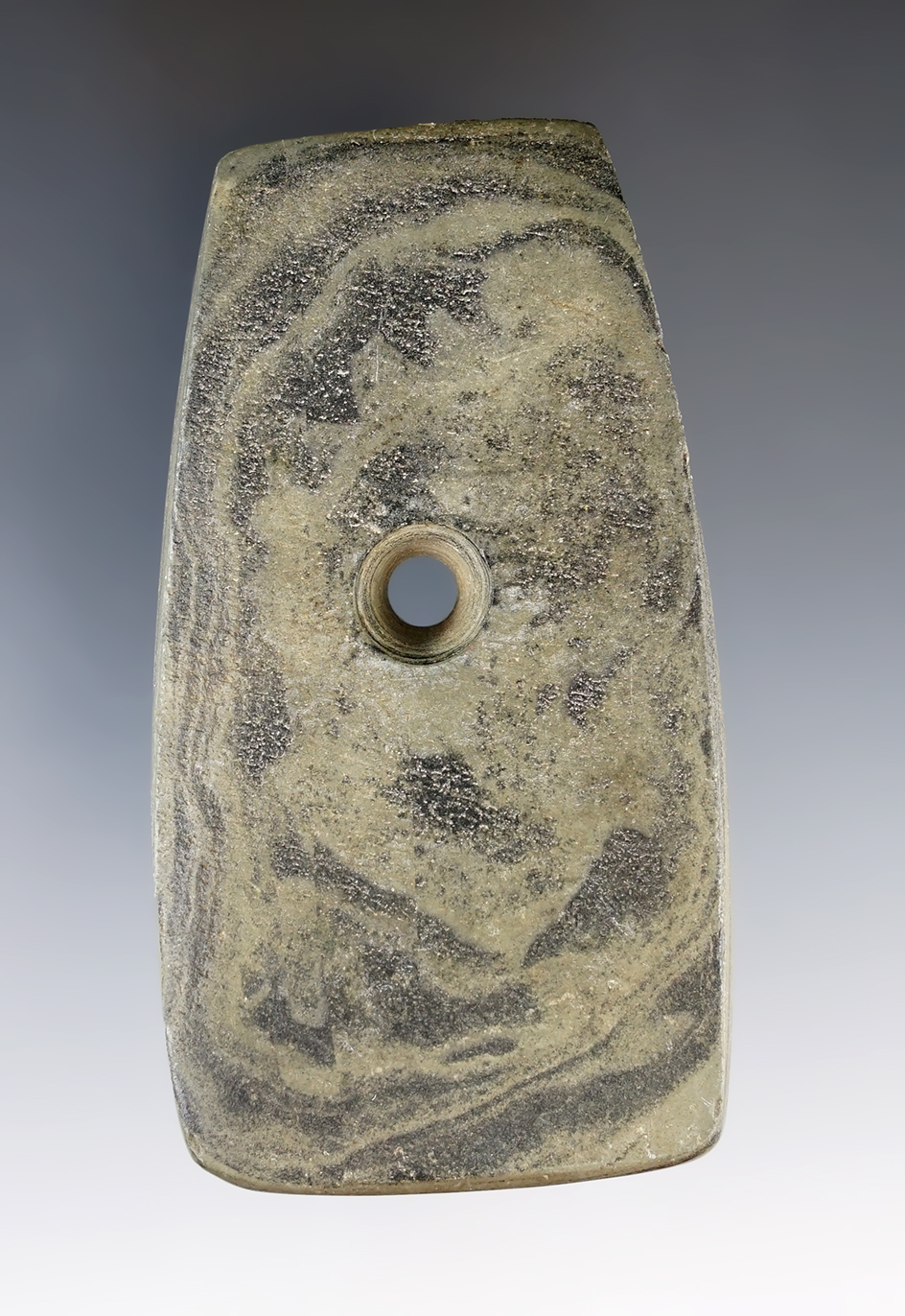 3 9/16" Adena Trapezoidal Pendant - vicinity of Grand Rapids, Kent Co., Michigan. Berner COA.