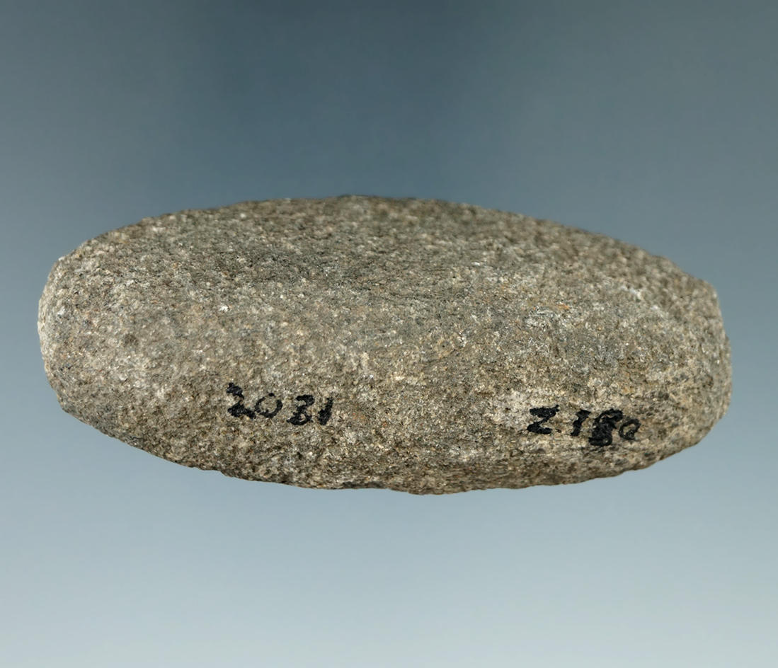 2 3/4" Late Archaic Loafstone made from gray Granite, found in Hancock Co., Ohio.