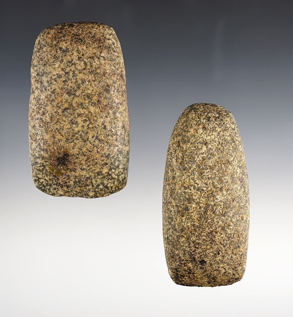 Pair of Celts made from hardstone in very nice condition. Largest is 3 5/8". Ohio / Indiana. 