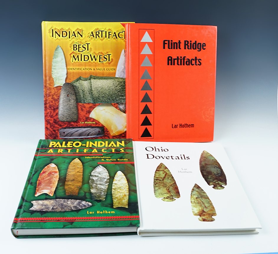  4 Lar Hothem Hardcover Books: "Ohio Dovetails", "Best of the Midwest", "Flint Ridge Artifacts"