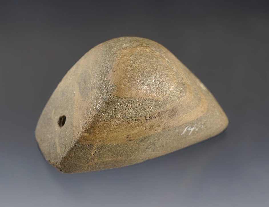 Outstanding 2 5/8" Boatstone - deeply scooped bottom. Slight damage to one side at bottom 