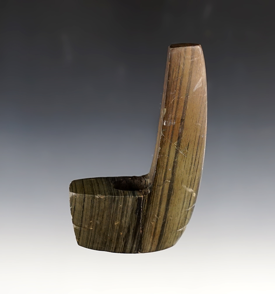 4 1/16" Geniculate that was broken and salvaged anciently.  Glued back together recently. 