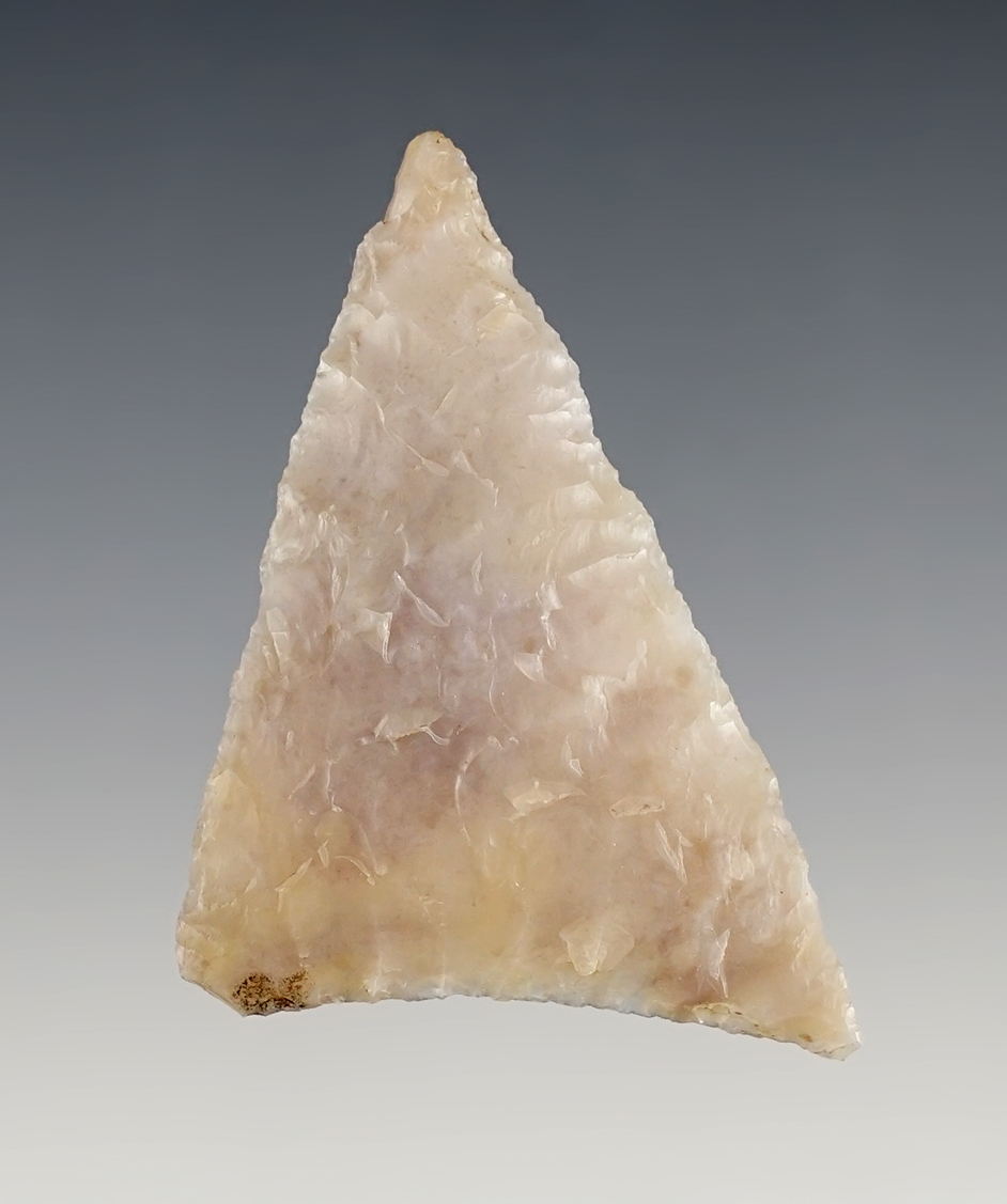 Excellent flaking on this 2 1/4" Columbia Mule Ear knife made from high-grade chalcedony.