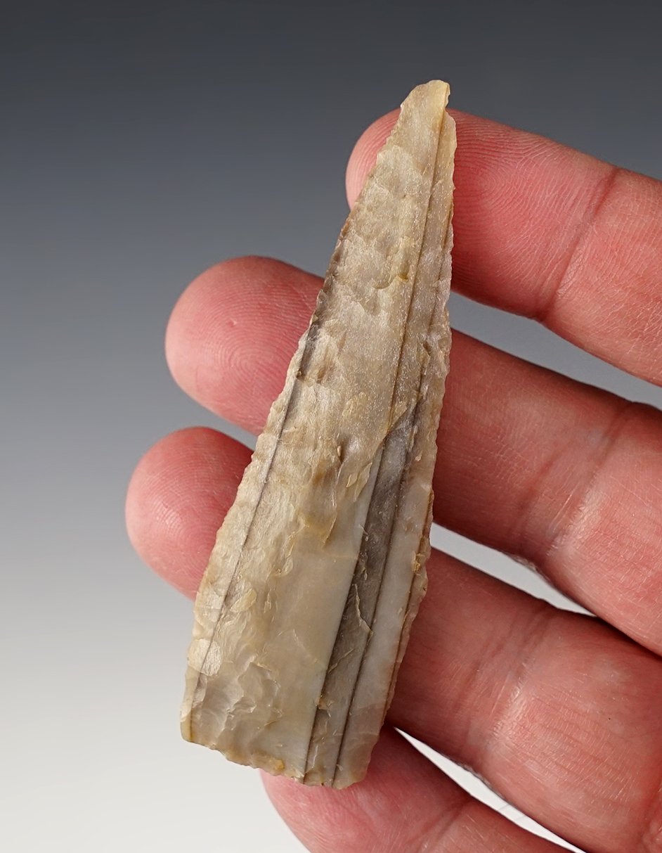 3 1/16" Knife - beautifully striped petrified wood. Found by the late Norma Berg - Washington.