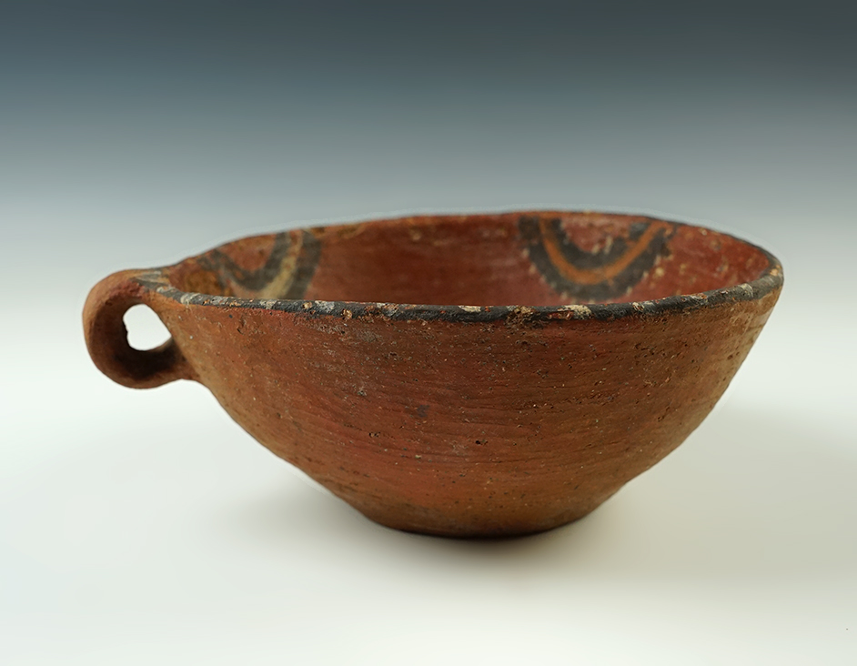 7 1/4" wide by 2 3/4" tall Precolumbian Pottery Bowl with nice interior paint. Panama.