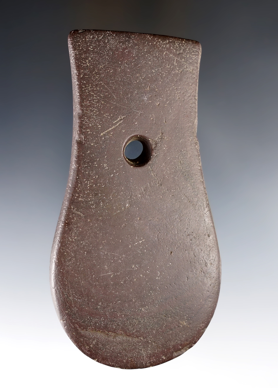 4 5/8" Adena Keyhole Pendant found on the Ripson Farm on a knoll in Moorefield Twp., Clark Co., OH.