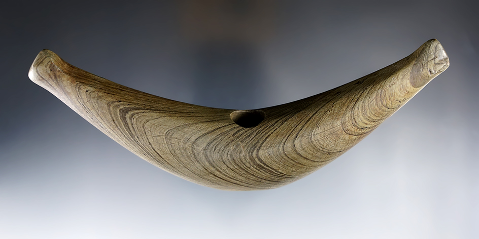 Nice! 6 1/8" Archaic Knobbed Lunate - Clermont Co., Ohio. Pictured in "The Archaic Bannerstone".