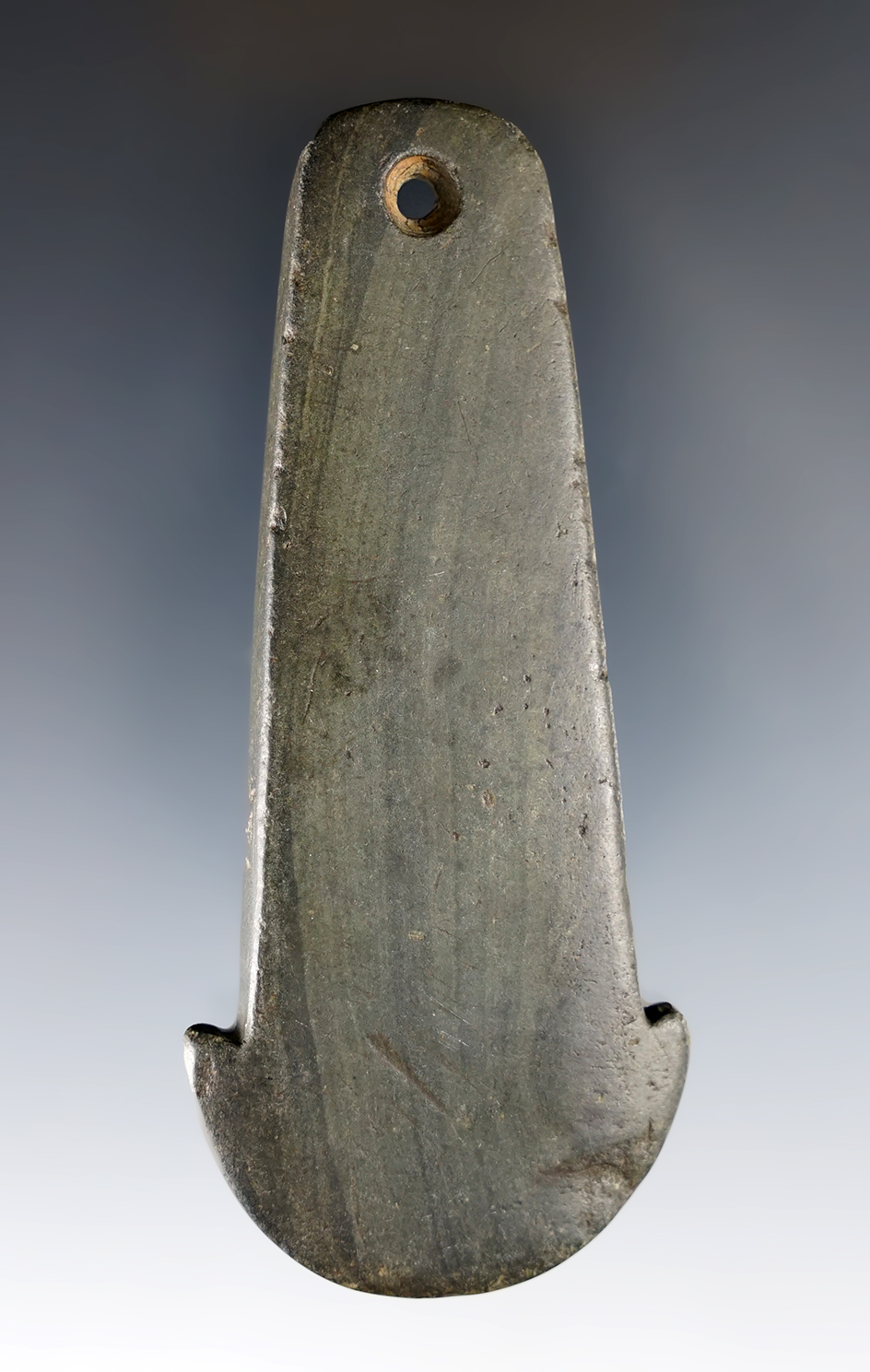 3 7/8" Adena Anchor Pendant found in Lagrange Co., Indiana. Ex. Cameron Parks, Robert Whitehead.