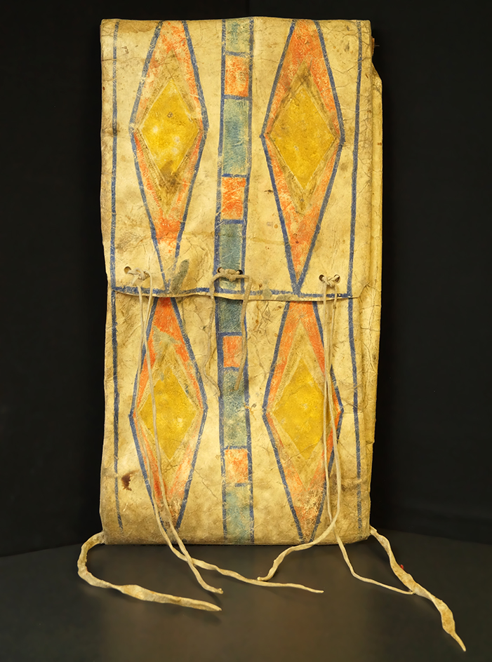 27" by 14 1/2" by 2" Plateau/Northern Plains Painted Parfleche Envelope, late 19th Century.
