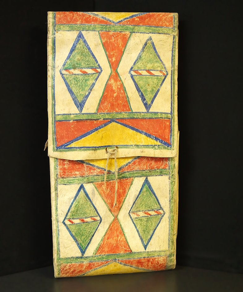 29" Long by 14" Tall by 2" Wide Northern Plains Painted Parfleche Envelope, late 19th Century.