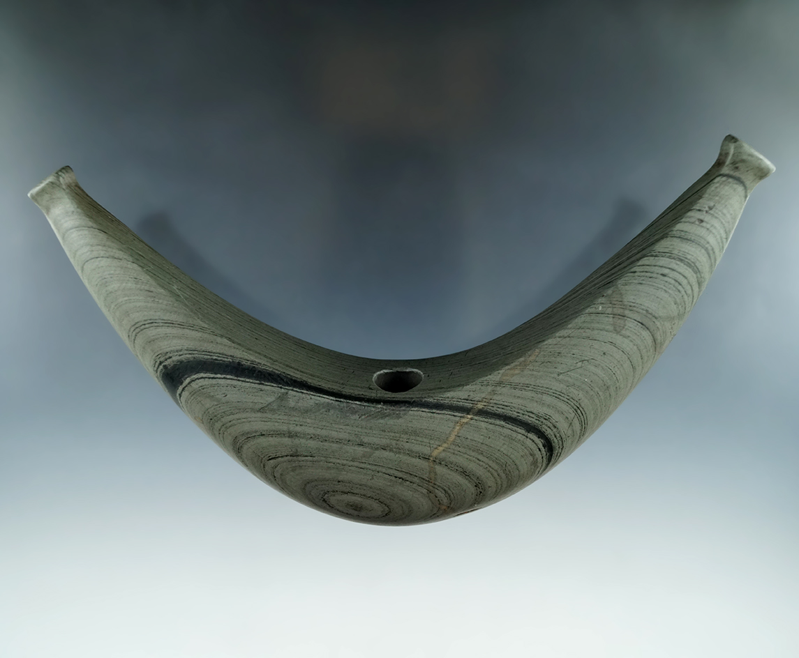 Highlight! 6 5/8" Knobbed Lunate - Hancock Co., Ohio. Original condition! Pictured. Ex. Dr. Meuser.