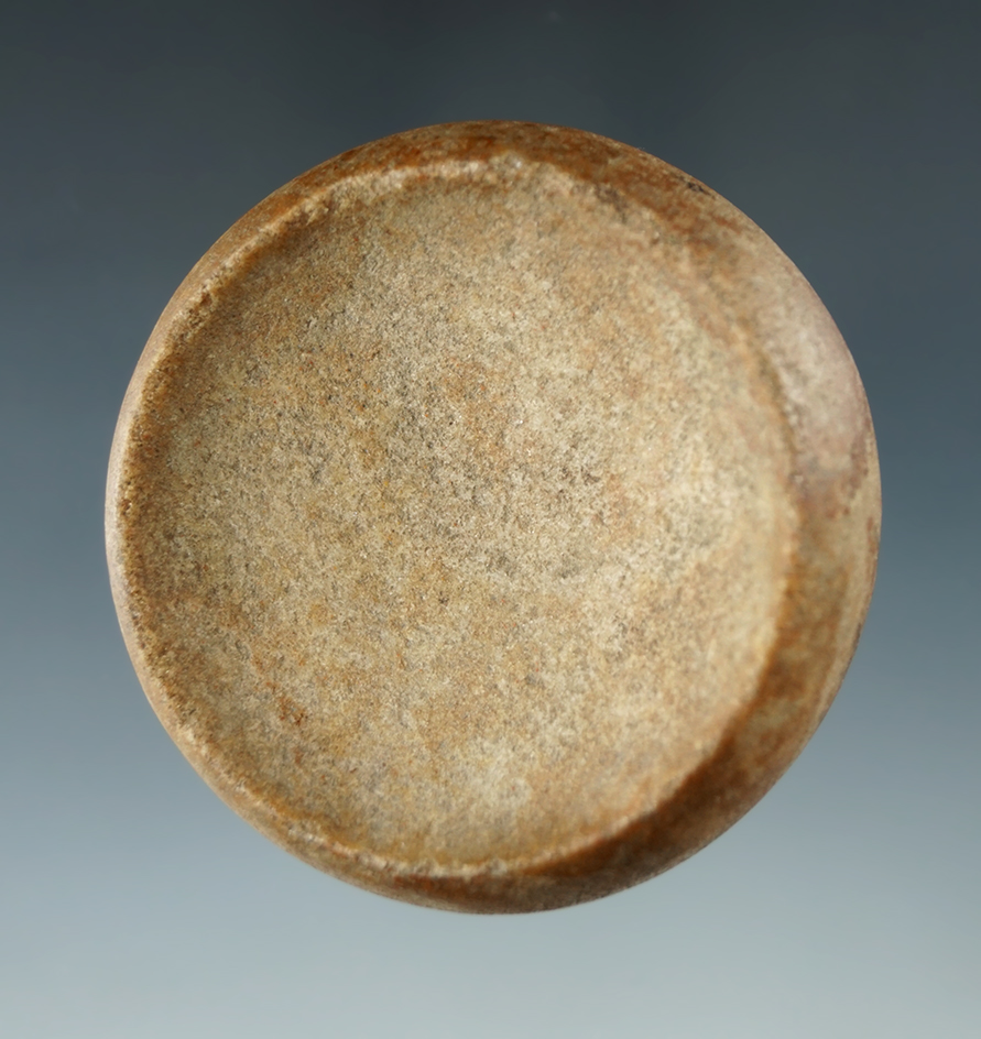 2 1/4" Diameter Ft. Ancient Discoidal made from tan Quartzite, found in Butler Co., Ohio. Ex. Vietze