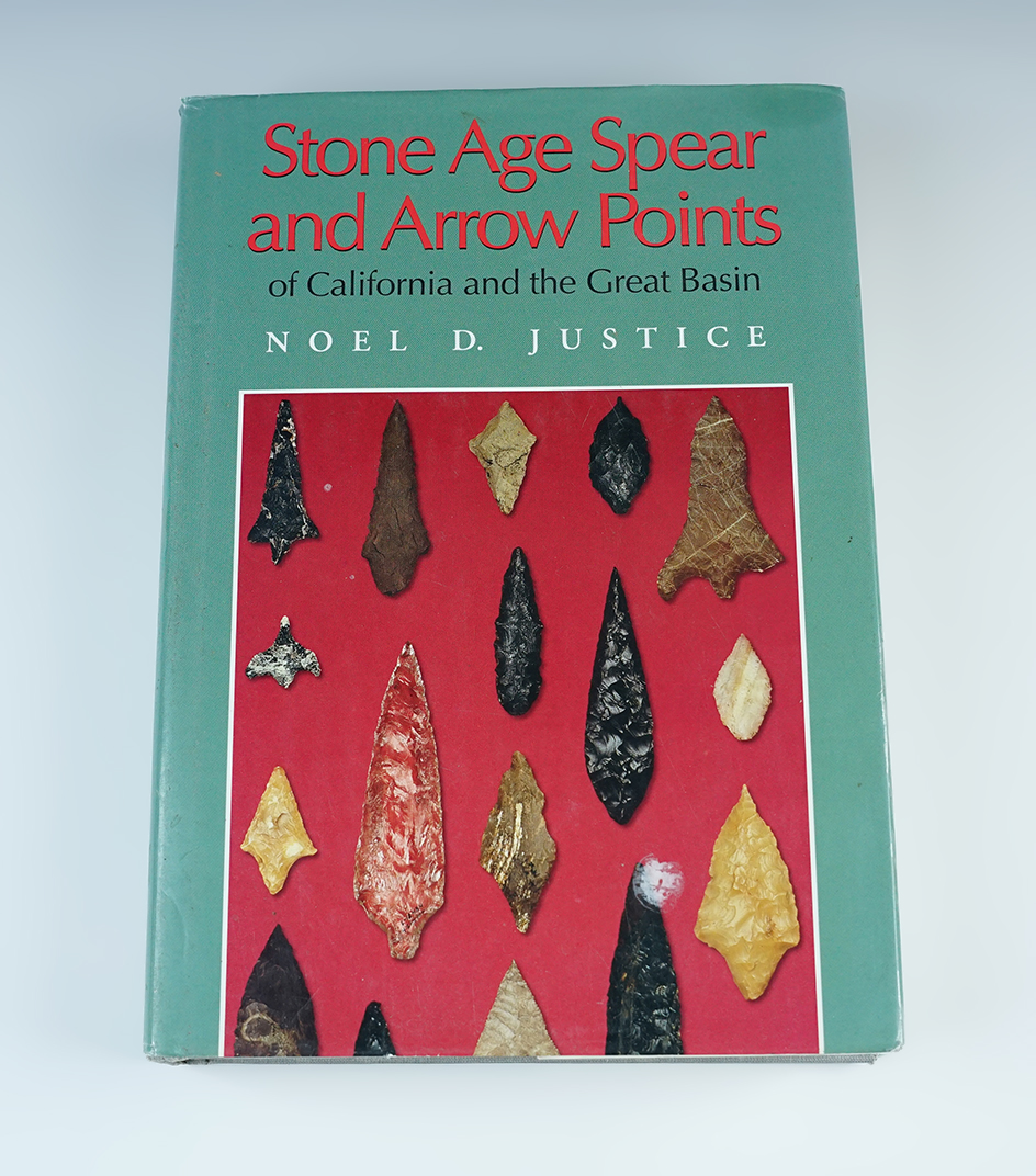 Hardcover book "Stone Age Spear and Arrow Points of California and the Great Basin" by Justice. 
