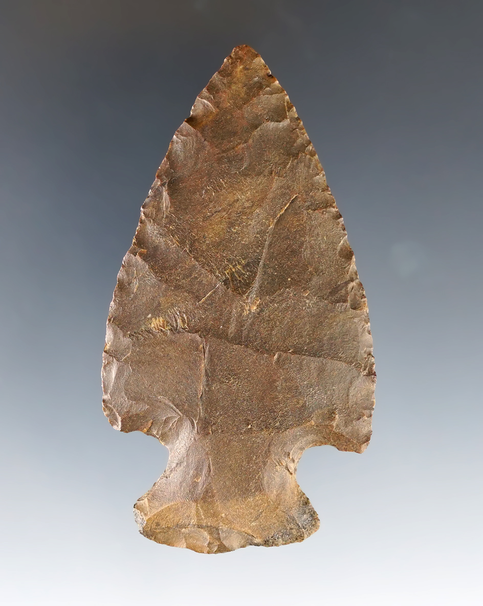 2 7/8" Archaic Cornernotch - Dover Flint found near Benton, Marshall Co., KY.  Bennett COA.