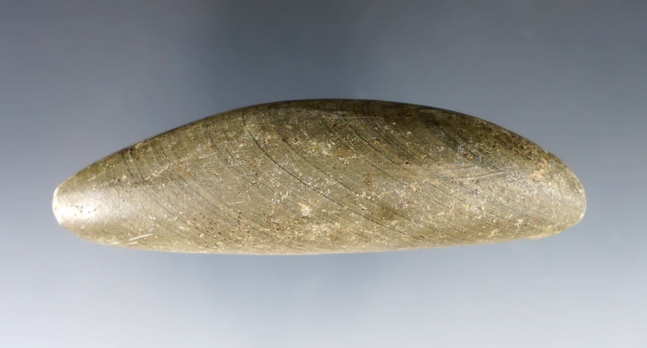 4" wide Undrilled Pick Bannerstone found in Licking Co., Ohio in 1964.