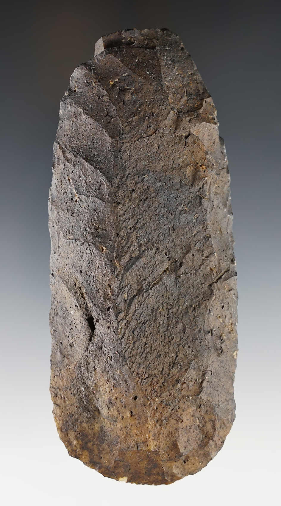 Heavily patinated 5 1/8" Flint Blade found in Suwanee Co., Florida.