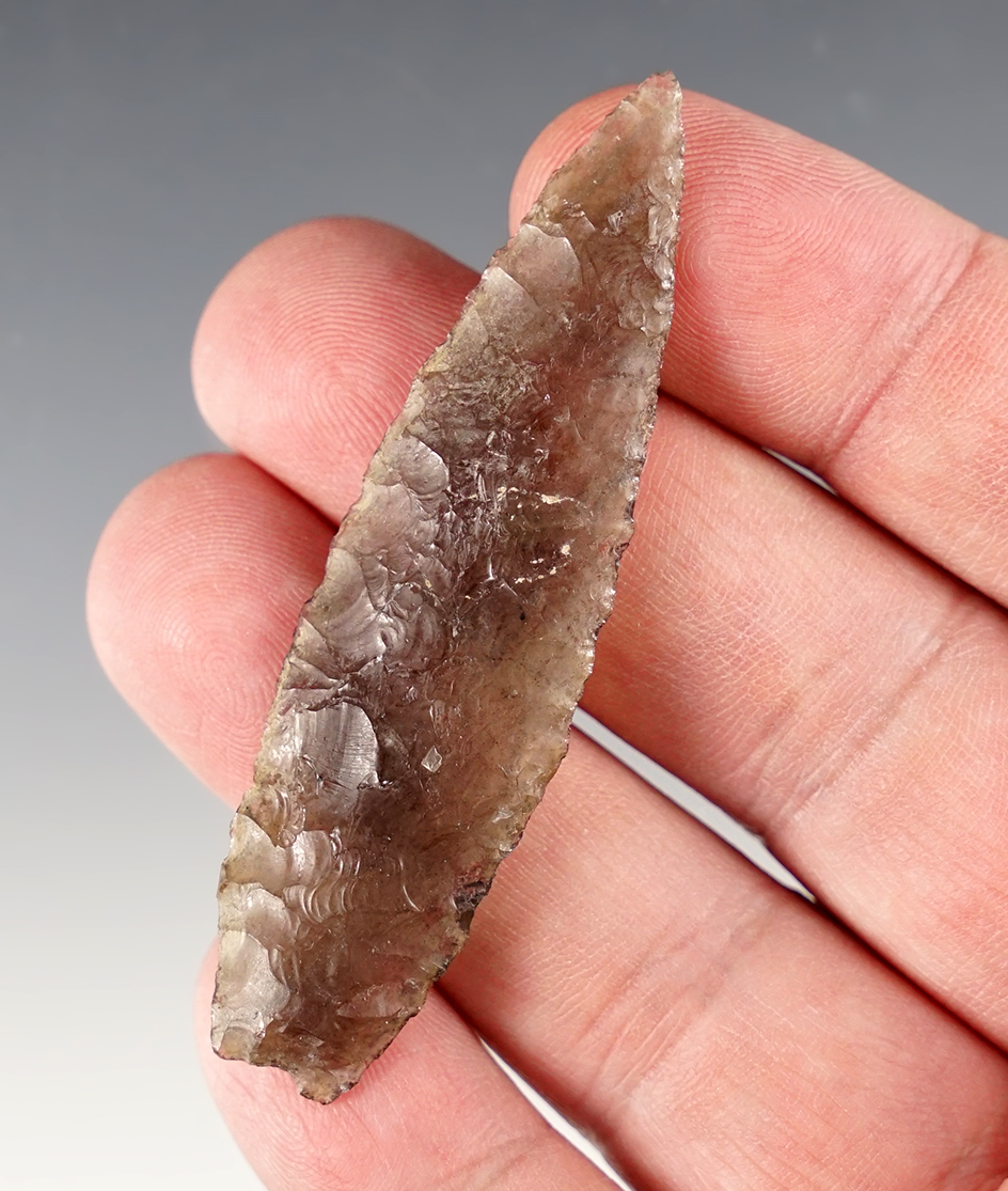 Translucent 2 11/16" Humboldt Concave Base found close to Crump Lake, Oregon in the 1950's.