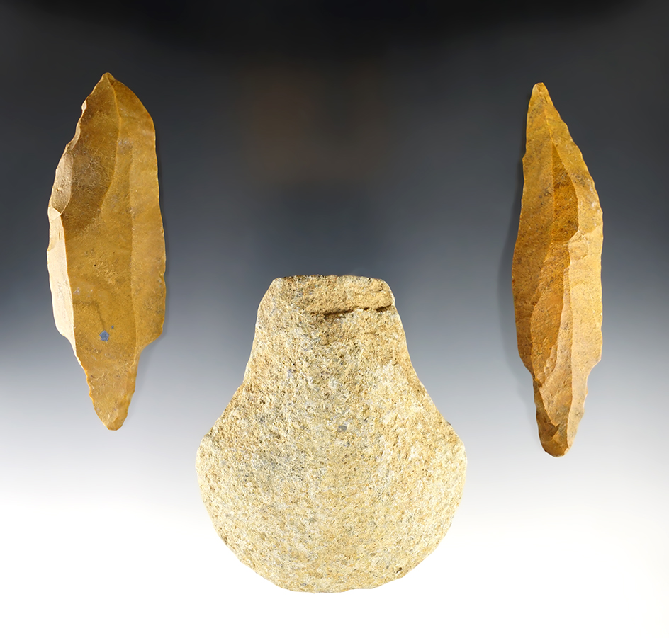 Set of 3 artifacts found in Alachua Co., Florida. The largest is 4 1/4".
