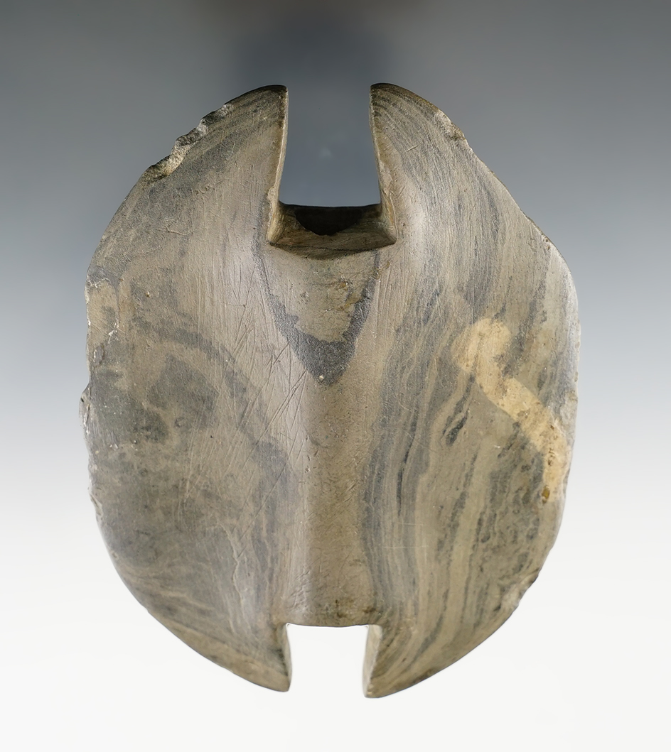 4 1/4" Archaic Notched Ovate. Hillsdale Co., Michigan. Pictured in Bannerstone Book!