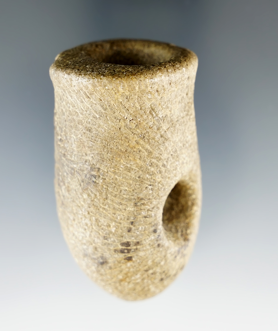2 3/16" Mississippian Vase Pipe made from Petoskey Stone. Monroe Co., Michigan. Ex. Townsend