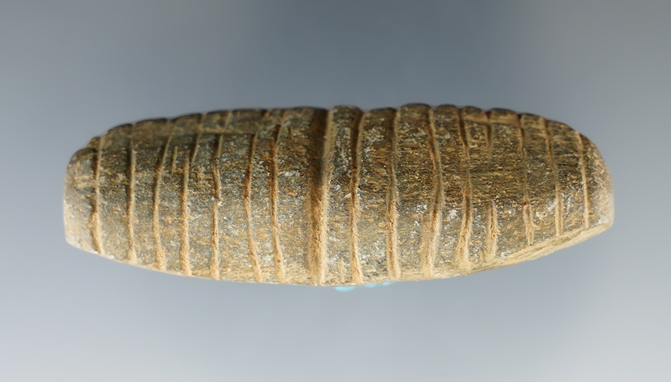 Miniature 2 3/8" Incised Bar - Sandstone. Found in Cincinnati, Hamilton Co., Ohio. Pictured!