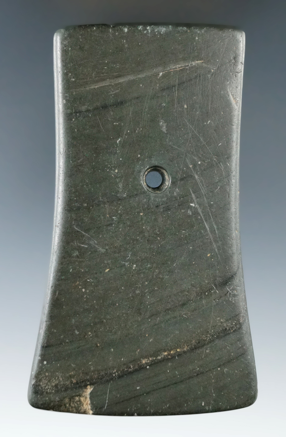 4" Adena Bell Pendant found in or near Athens, Mercer Co., West Virginia. Ex. Riffe Family Collectio