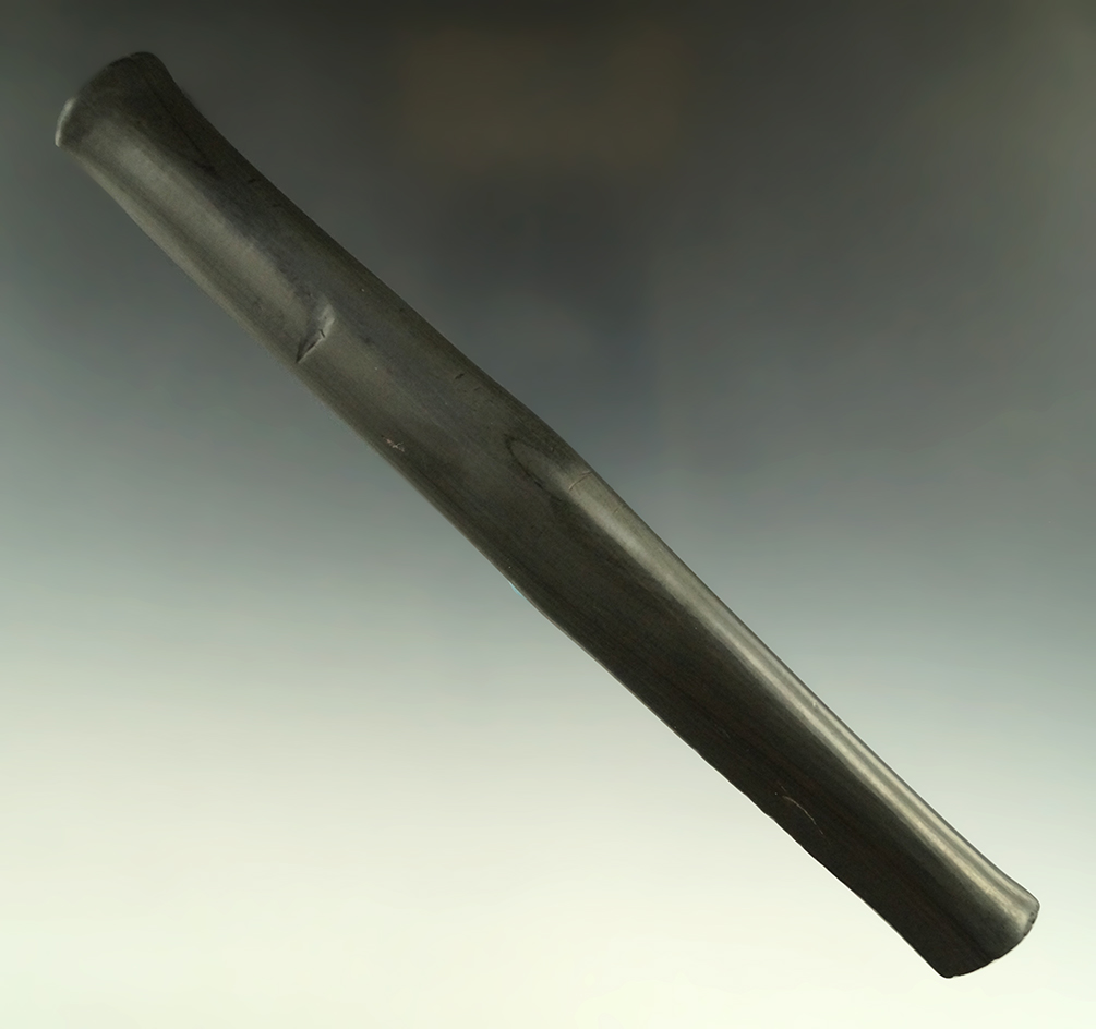 7 5/16" Glacial Kame Drilled Bar Amulet - Wyandot Co., Ohio.  Ex. Hirzel, Jim Johnston. Pictured.