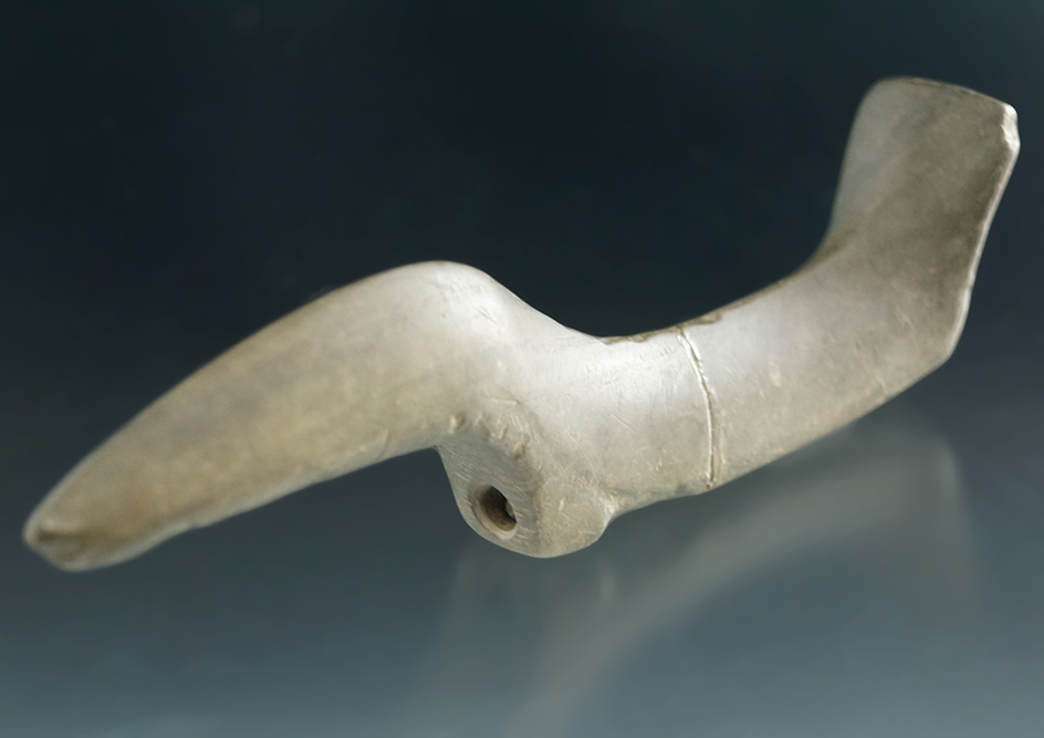 Pictured! 5 13/16" Birdstone that is broken and glued at the midsection - Allegheny Co., NY