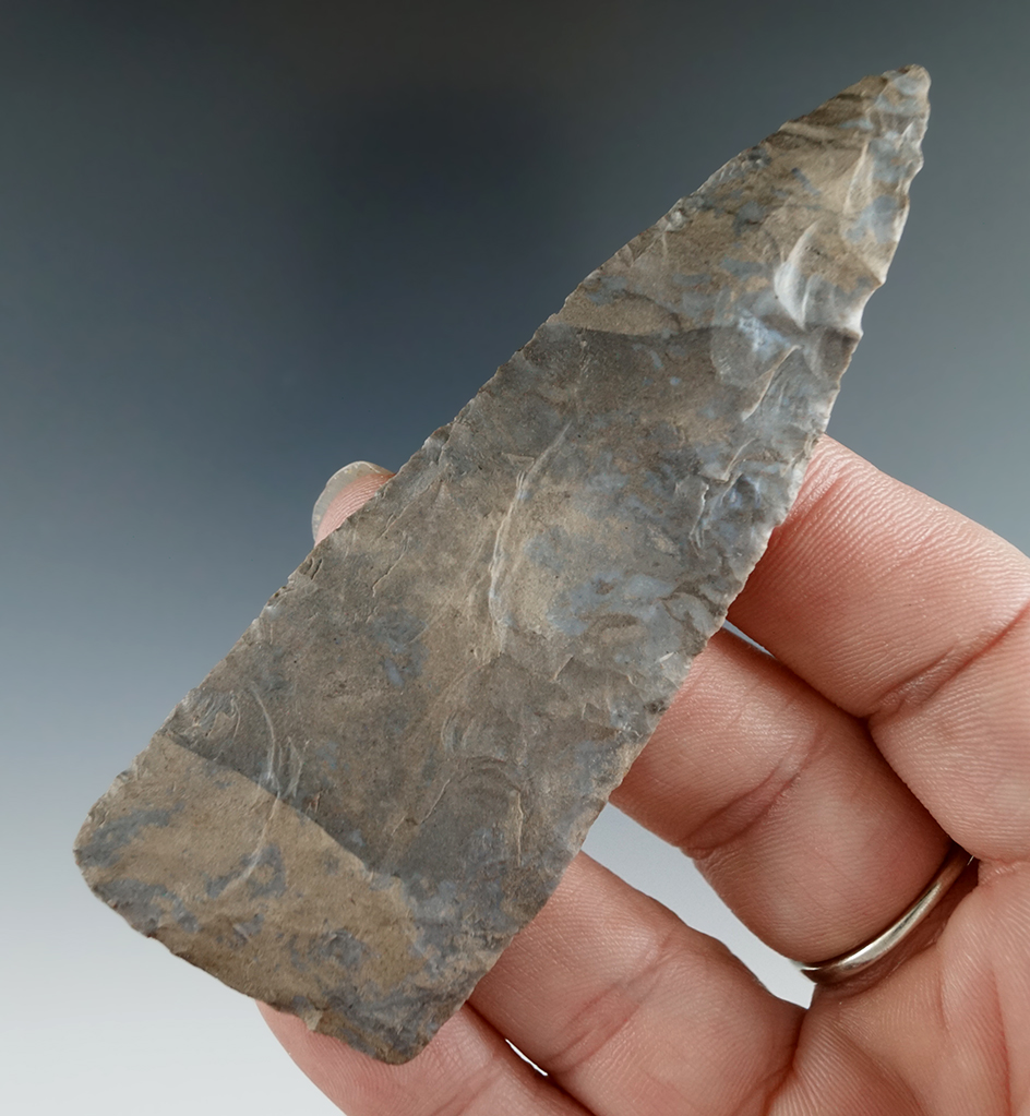 3 1/2" Triangular Knife made from beautiful Onondaga Flint found in New York.