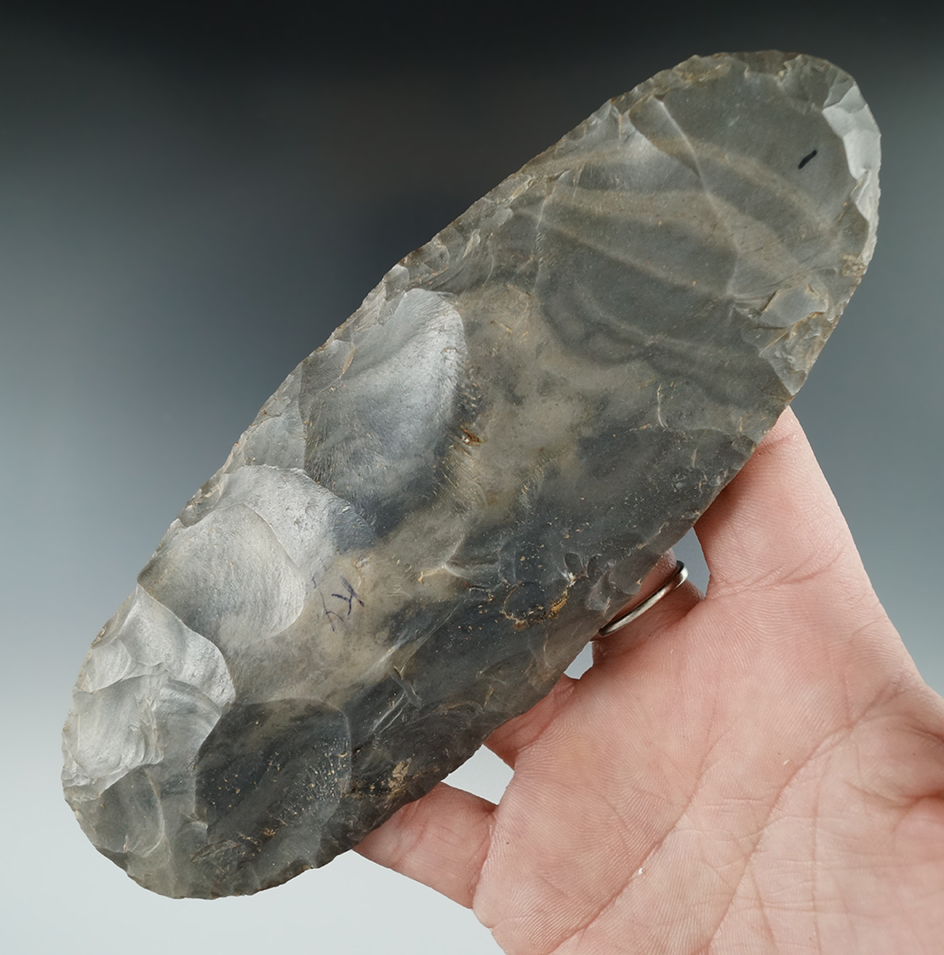 6 1/4" Flint Celt found in 1949 in Greenup Co., Kentucky. Made from beautiful material.