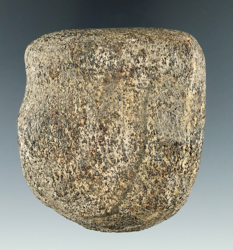 2 5/8" Classic Style Gneiss 3/4 Grooved Hammerstone found in Knox Co., Ohio by G. Spray.