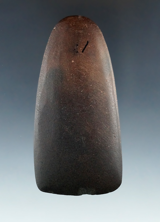 3 9/16" Hematite Celt found in Coshocton Co., Ohio.