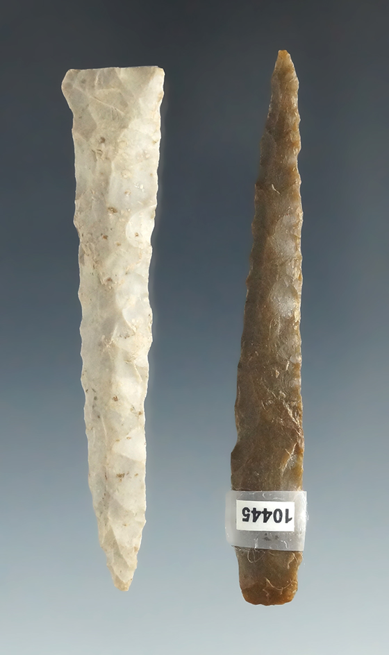 Pair of Flint Drills found in Ohio, largest is 3 1/16".