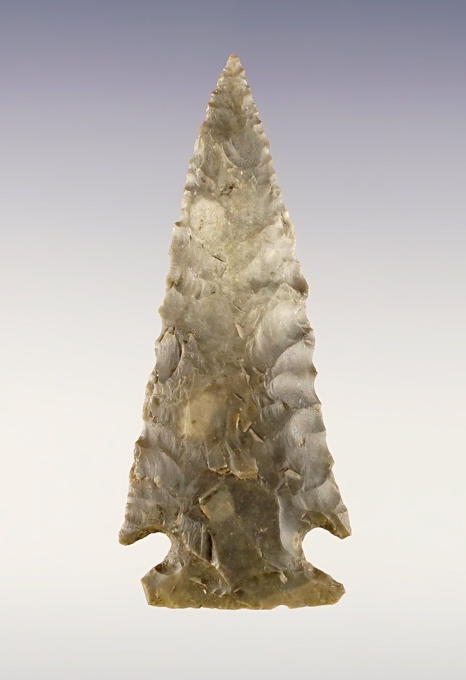 Well made 2 7/16" Texas Ensor with nice flaking. Bennett's Certificate of Museum Deaccession. 