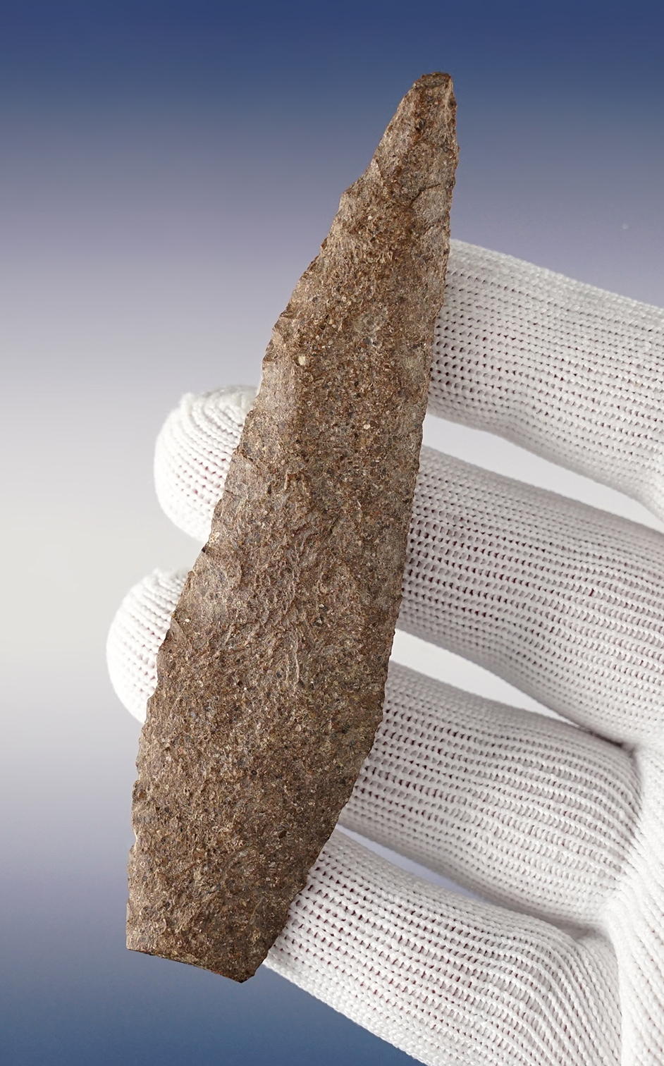 4 5/16" Pentagonal Knife with a snapped base. Found near The Dalles, Oregon.