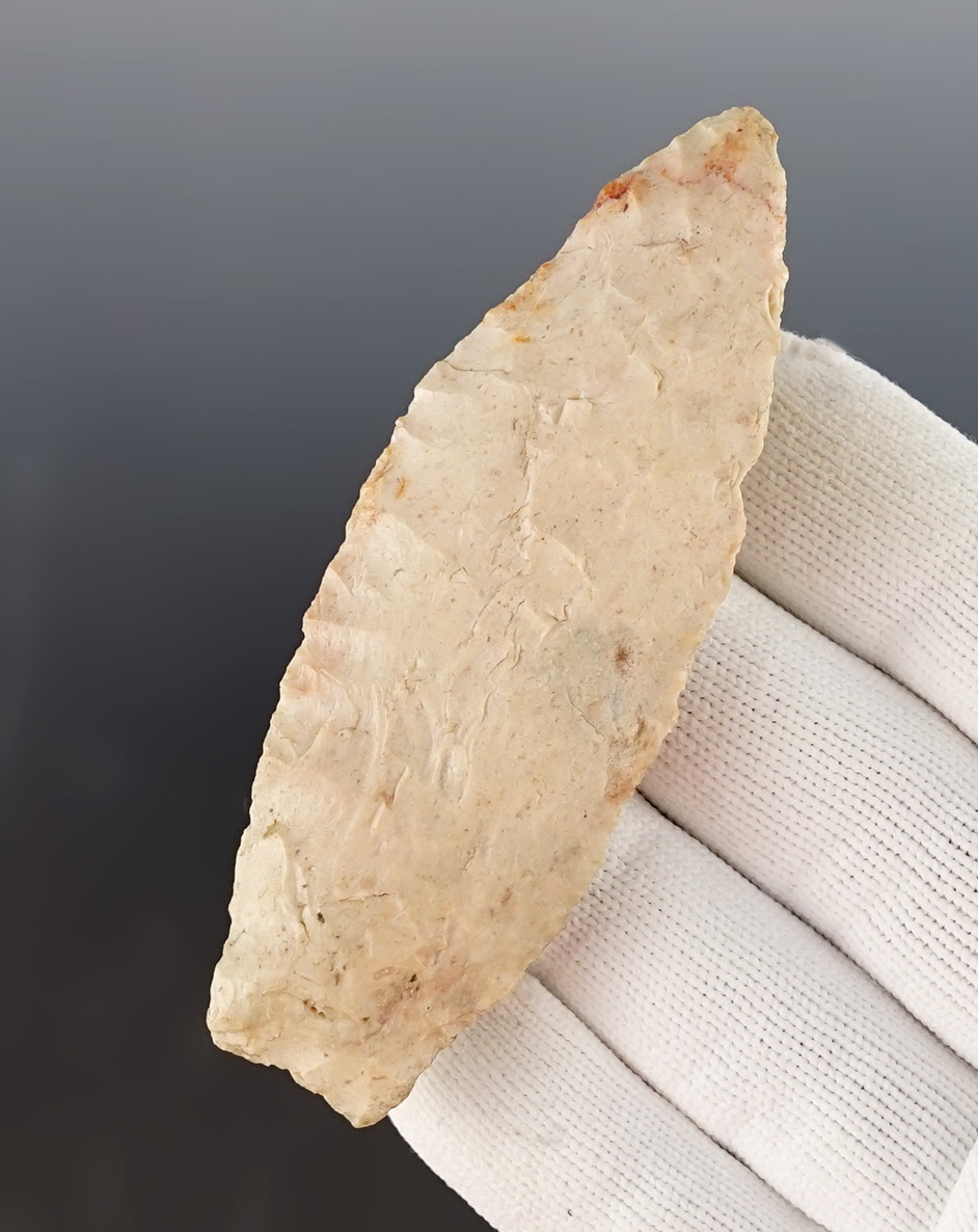 3 7/16" Well styled Stemmed Lanceolate found in Boone Co., Missouri.