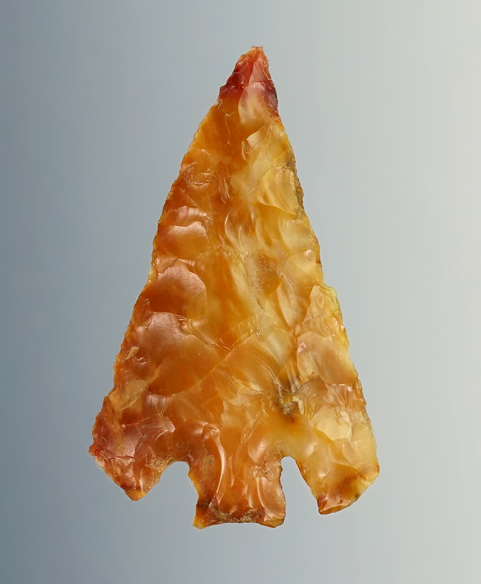 1 1/4" Eastgate with exceptional flaking. Recovered near the Columbia River in the 1960's.