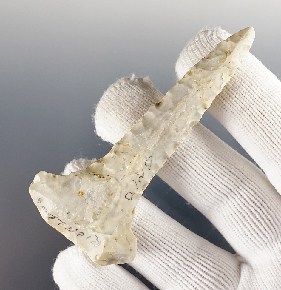 Classic 2 15/16" Dovetail Drill found in Richland Co., Ohio. Made from Coshocton Flint. COA.