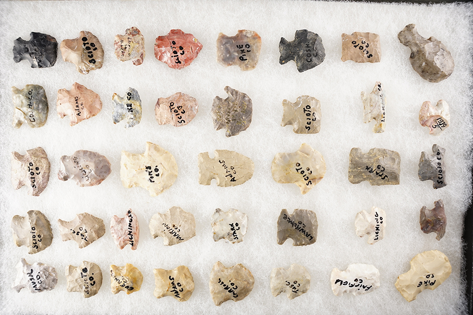 Set of 39 Hafted Scrapers found in various Ohio counties. The largest is 1 9/16".