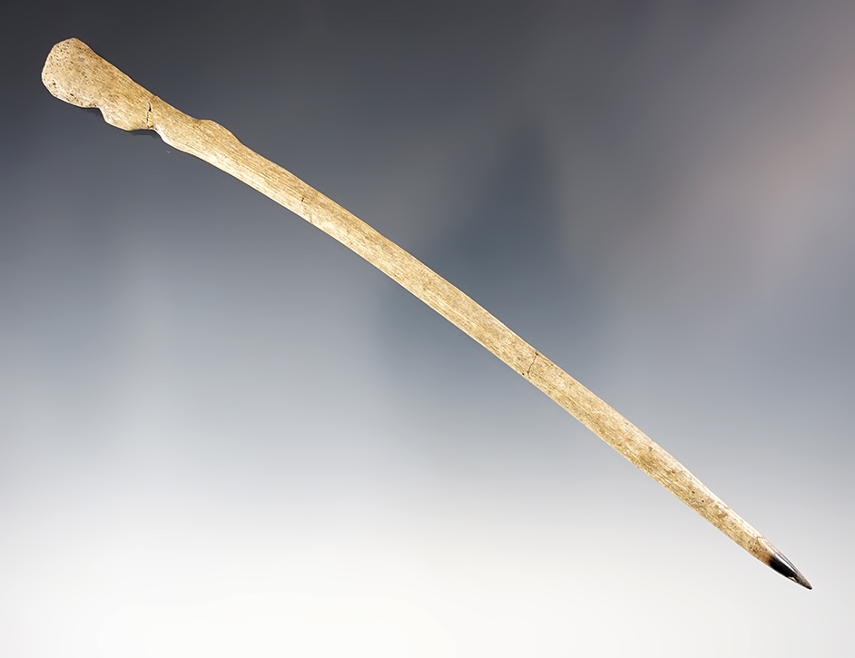 7 11/16" stylized Hairpin found at the Fox Field Site in Mason Co., Kentucky. Broken and glued.