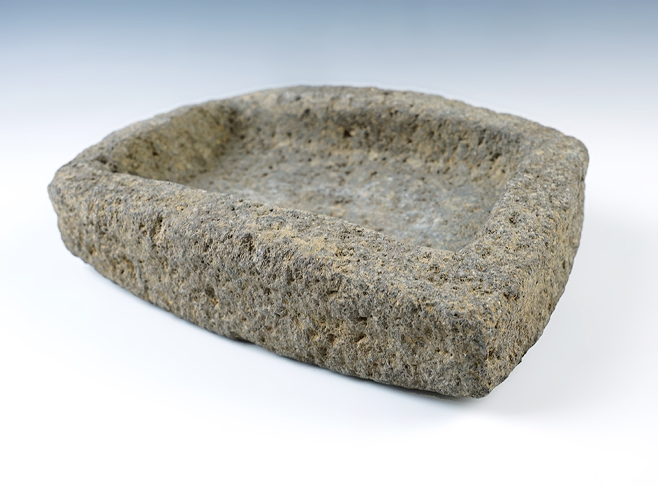 Rare and Nice! 9" long x 6 1/2" wide Stone Palette Bowl in excellent condition.