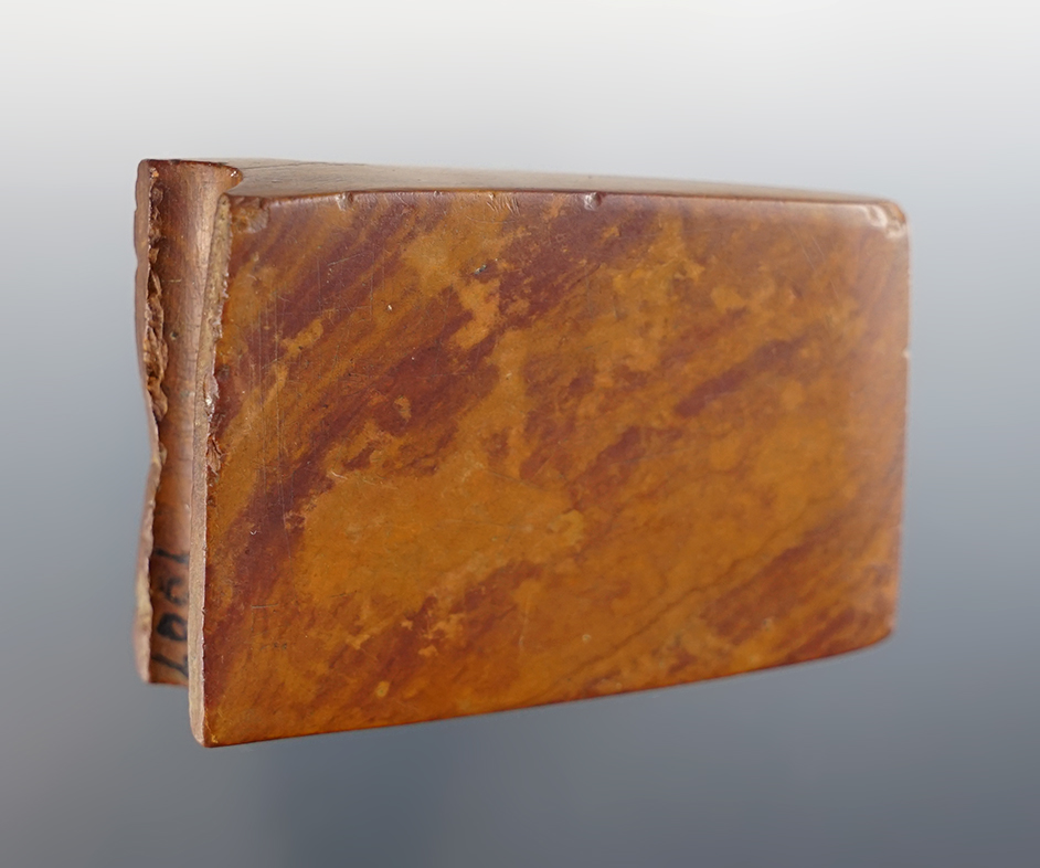 2 9/16" Wing Bannerstone half made from Slate. Found in Ingham Co., Michigan. Ex. Ramp.