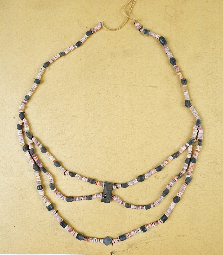 31" strand Necklace of beautifully colored Precolumbian Beads, recovered in South America.